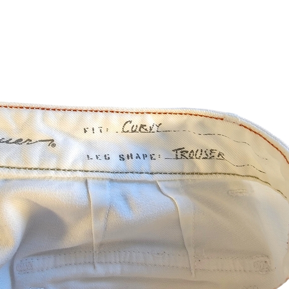 Eddie Bauer White Spring Summer Wide Flair Leg Heavy Denim Feel Jeans 8 - Picture 14 of 15